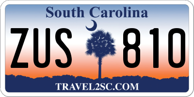 SC license plate ZUS810