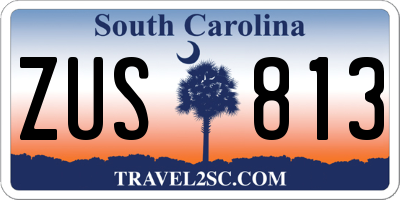 SC license plate ZUS813