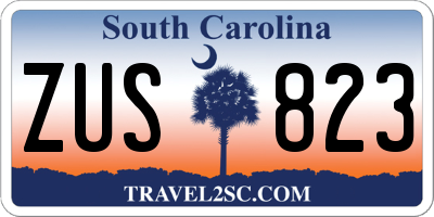SC license plate ZUS823