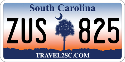 SC license plate ZUS825