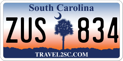 SC license plate ZUS834