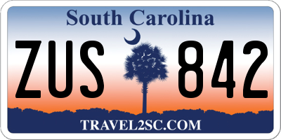 SC license plate ZUS842
