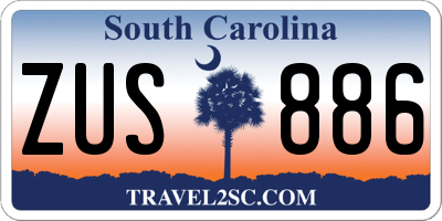 SC license plate ZUS886