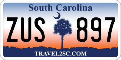 SC license plate ZUS897