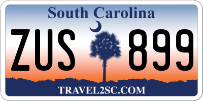SC license plate ZUS899