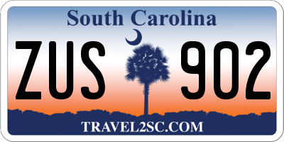 SC license plate ZUS902