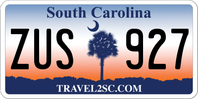 SC license plate ZUS927