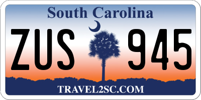 SC license plate ZUS945