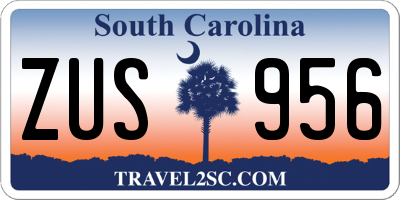 SC license plate ZUS956