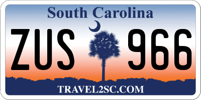 SC license plate ZUS966