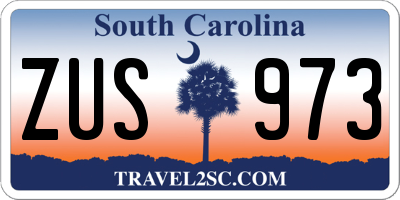SC license plate ZUS973