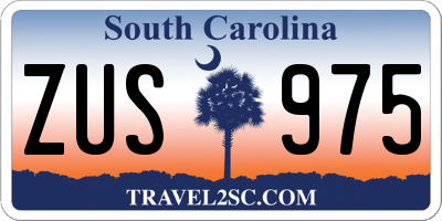 SC license plate ZUS975