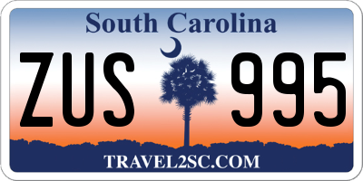 SC license plate ZUS995
