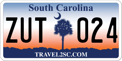 SC license plate ZUT024