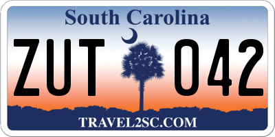 SC license plate ZUT042
