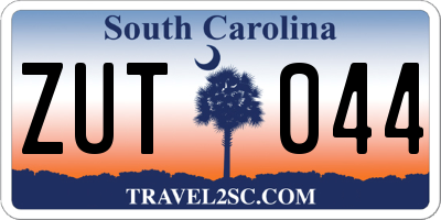 SC license plate ZUT044
