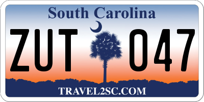 SC license plate ZUT047