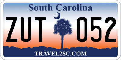 SC license plate ZUT052