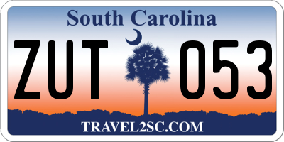 SC license plate ZUT053