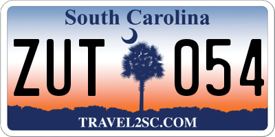 SC license plate ZUT054