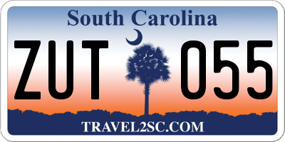 SC license plate ZUT055