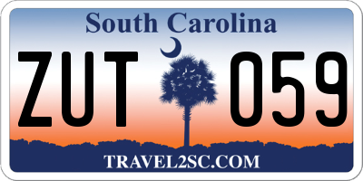 SC license plate ZUT059