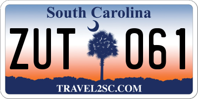 SC license plate ZUT061