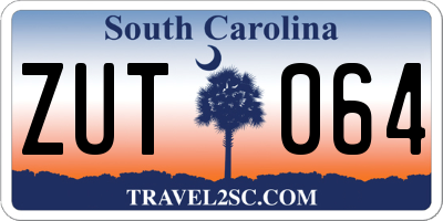SC license plate ZUT064