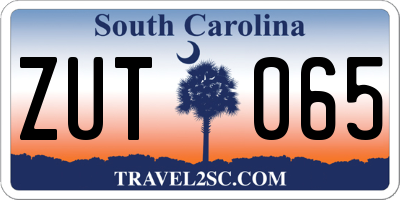 SC license plate ZUT065