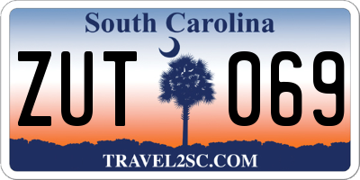 SC license plate ZUT069