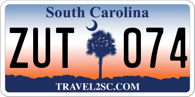 SC license plate ZUT074