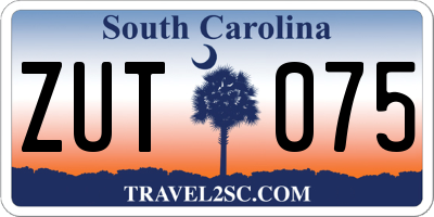 SC license plate ZUT075