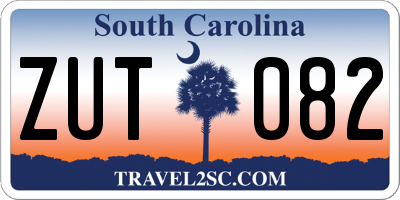 SC license plate ZUT082