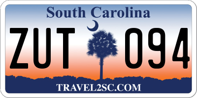 SC license plate ZUT094