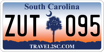 SC license plate ZUT095