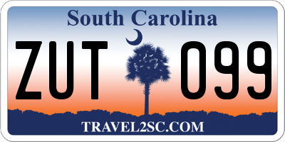 SC license plate ZUT099