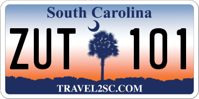 SC license plate ZUT101