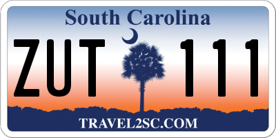 SC license plate ZUT111