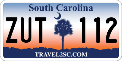 SC license plate ZUT112