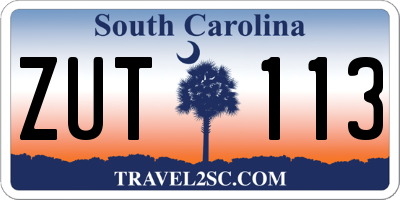 SC license plate ZUT113