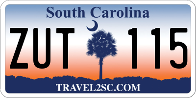 SC license plate ZUT115