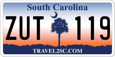 SC license plate ZUT119