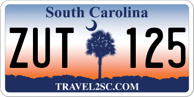 SC license plate ZUT125
