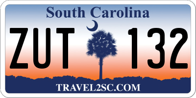 SC license plate ZUT132