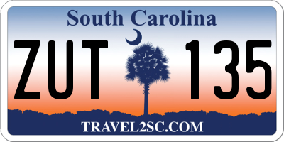 SC license plate ZUT135