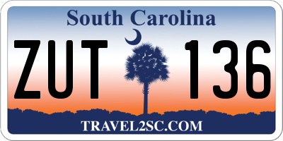 SC license plate ZUT136