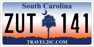 SC license plate ZUT141
