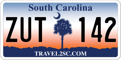 SC license plate ZUT142
