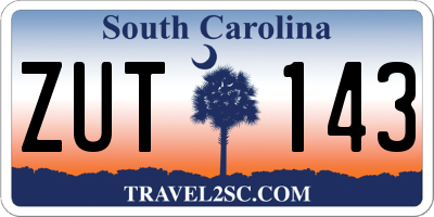 SC license plate ZUT143