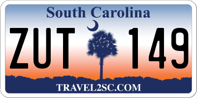 SC license plate ZUT149
